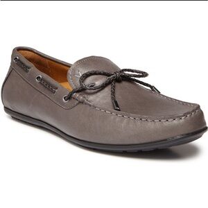 Vionic - Gray/Brown Leather Slip-On Loafers, Driving, 8